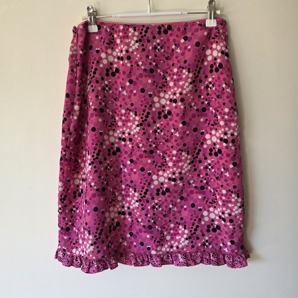 Xhilaration Vibrant Pink Polka Dot Pencil Skirt